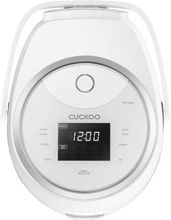 Мультирісварка та пароварка Cuckoo CR-1020F, 1.8 л, 890 Вт, 14 програм, таймер, функція автоочищення, біла
