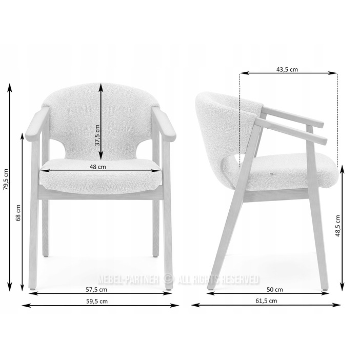 Стілець Mebel-Partner, тканина, сірий, 1 шт.