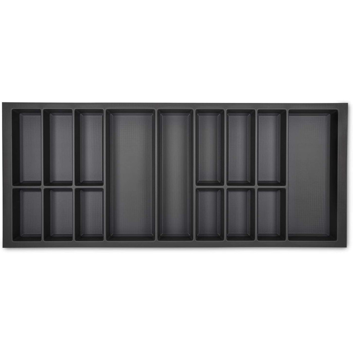 Вставка для столових приборів Orga-Box VII Design, базальтово-сіра, 1126x474 мм, органайзер для кухонних ящиків Veriset, Warendorf, для корпусу 1200 мм