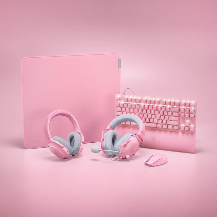 Ігрова гарнітура Razer BlackShark V2 X Quartz Pink — дротова навушники для кіберспорту, 7.1 Surround Sound, мікрофон Hyperclear, 50мм драйвери Triforce, рожева
