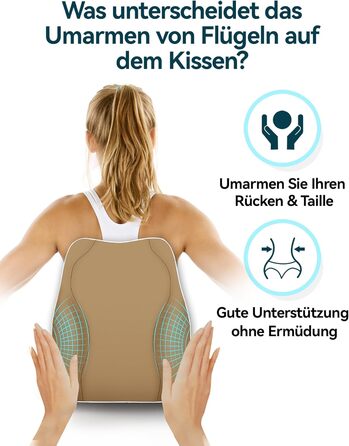 Ергономічна подушка для спини з піни Memory Foam Travel Ease, ортопедичне лемденне сидіння для офісного та комп'ютерного стільця, антистатичний гіпоалергенний чохол, для комфортної постави, колір хакі