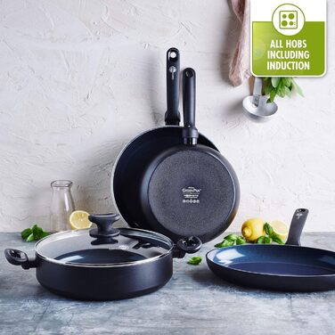 Wok GreenPan Torino 28 см, 3,6 л, керамічний, антипригарний, PFAS-free, індукційний, для духовки, чорний