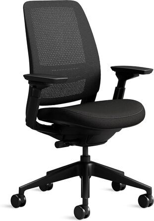 Ергономічне крісло Steelcase Series 2 з підтримкою спини LiveBack, 4D підлокітники, регульована підголівник, Трюфель (Чорний Онікс, Сучасний)