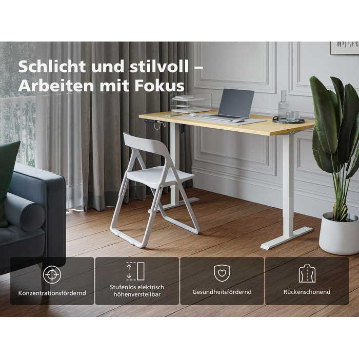 Електричний стіл KRIEG HighDesk SMART 160x80 см білий - регульований по висоті стіл для роботи сидячи та стоячи