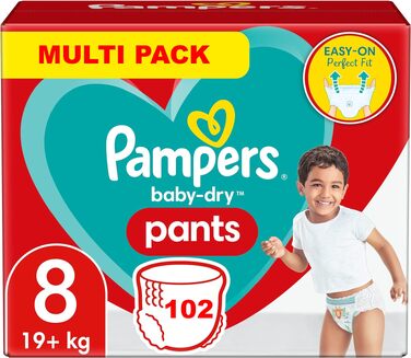 Підгузки-трусики Pampers Baby Dry, розмір 8, для дітей від 18 кг, 102 шт.