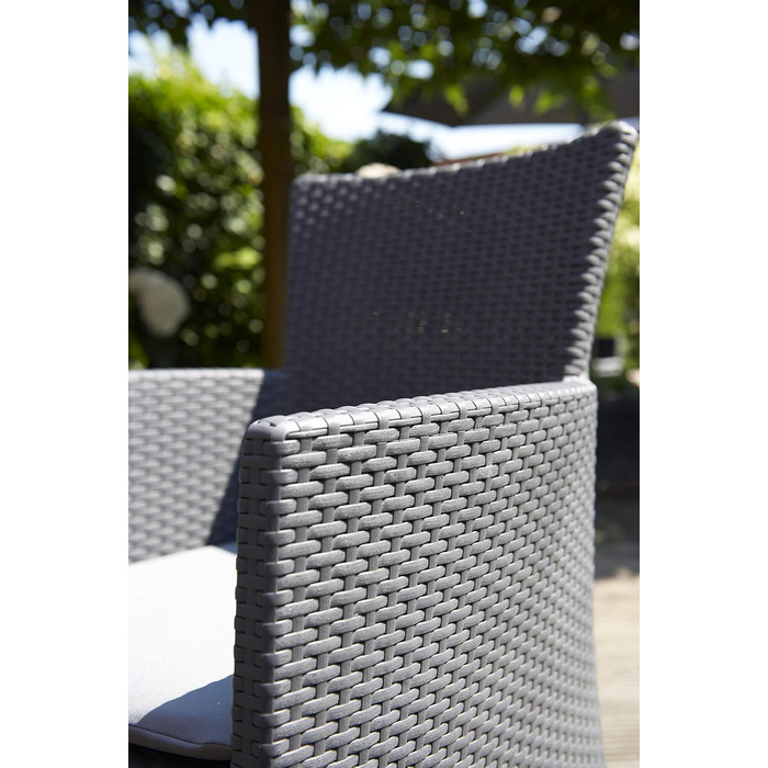 Набір садових меблів для балкона Allibert Iowa Rattan, сірий, 3 предмети - компактний комплект з ротангу
