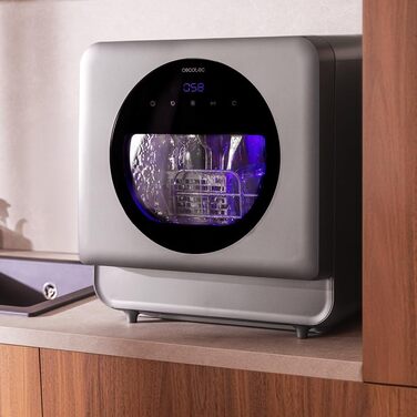 Посудомийна машина Cecotec Bolero Aguazero 1150 Dark Inox на 3 комплекти посуду: компактна, енергоефективна, сенсорне управління, 6 програм