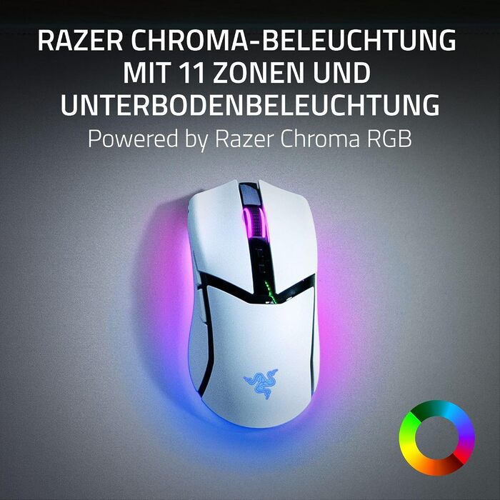 Ігрова миша Razer Cobra (дротова), легка (57 г), оптичні перемикачі 3-го покоління, RGB-підсвітка Chroma, чорна