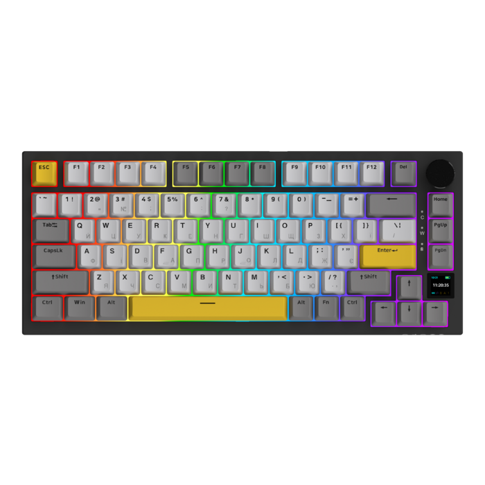 Бездротова механічна клавіатура Ajazz  AK820 PRO 75% Gift Switch Black RGB  (AK820PRO-G-BGY)