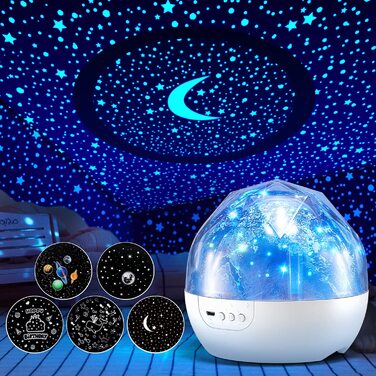 Нічник-проектор зоряного неба для дітей з 15 фільмами, Bluetooth, LED, декор для дитячої кімнати