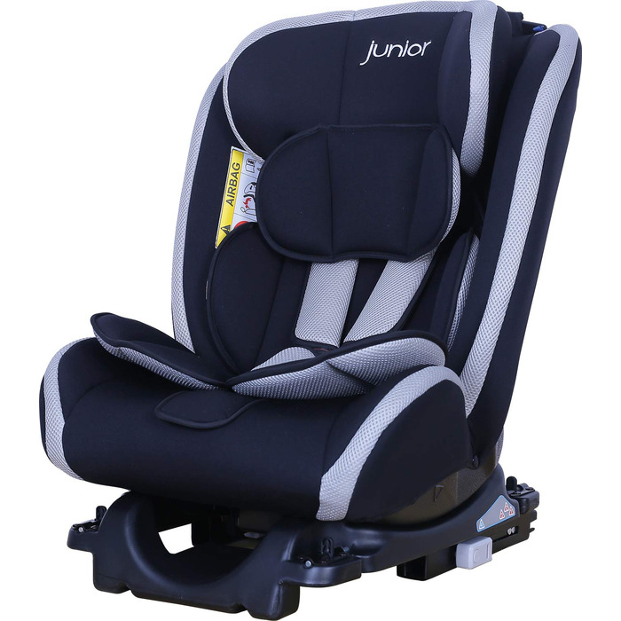Дитяче автокрісло PETEX Supreme Plus i-Size ISOFIX, регульоване, чорне, для дітей 76-150 см, ECE R129