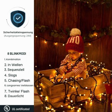 Світлодіодна гірлянда Avoalre 25м 1000 LED для зовнішнього використання, теплий білий колір, різдвяна ілюмінація