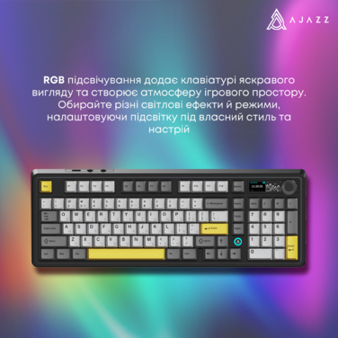 Бездротова механічна клавіатура Ajazz AK980 V2 Maillard Switch Black (AK980-V2-M-BGY)