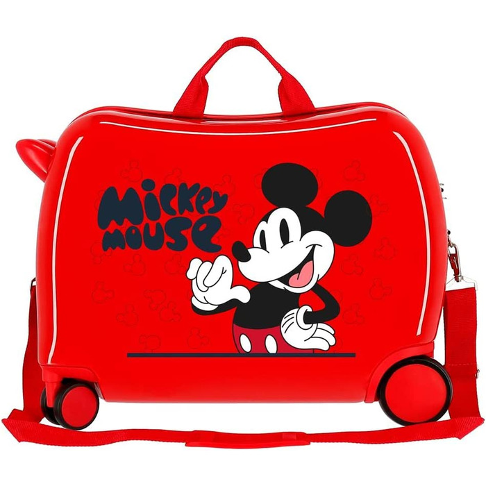 Дитяча валіза Disney Mickey Mouse, червона, 34 л, ABS, 4 колеса, ручна поклажа