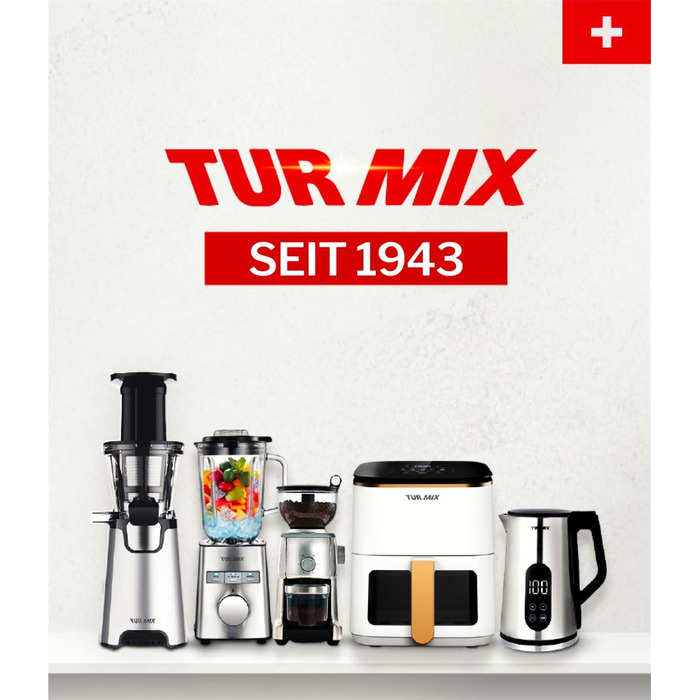 Бездротовий занурювальний блендер Turmix CX 422 з набором аксесуарів: чаша, подрібнювач, віночок, підставка – 1800W, Li-Ion, для універсальної кухні