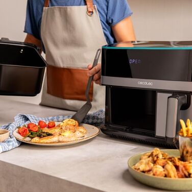 Аерофритюрниця Cecotec CecoFry Advance Double 9 л, 2850 Вт, цифрова, подвійна чаша, PerfectCook, для здорового харчування
