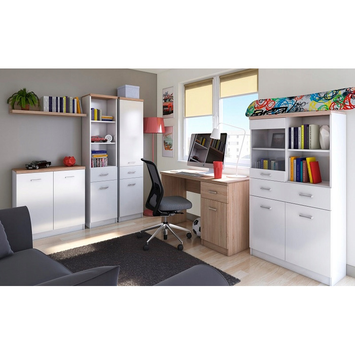 Стелаж Mebelbos Top Mix, білий, 40 x 183 x 33 см