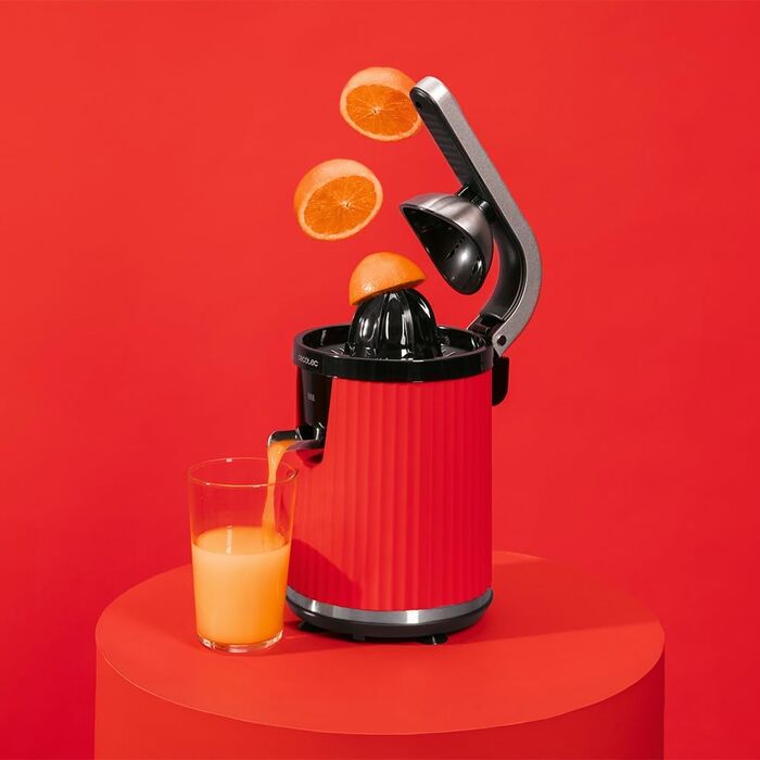 Соковижималка для цитрусових Cecotec Xqueeze RetroJuice 600 Red (600 Вт, нержавіюча сталь, червона)