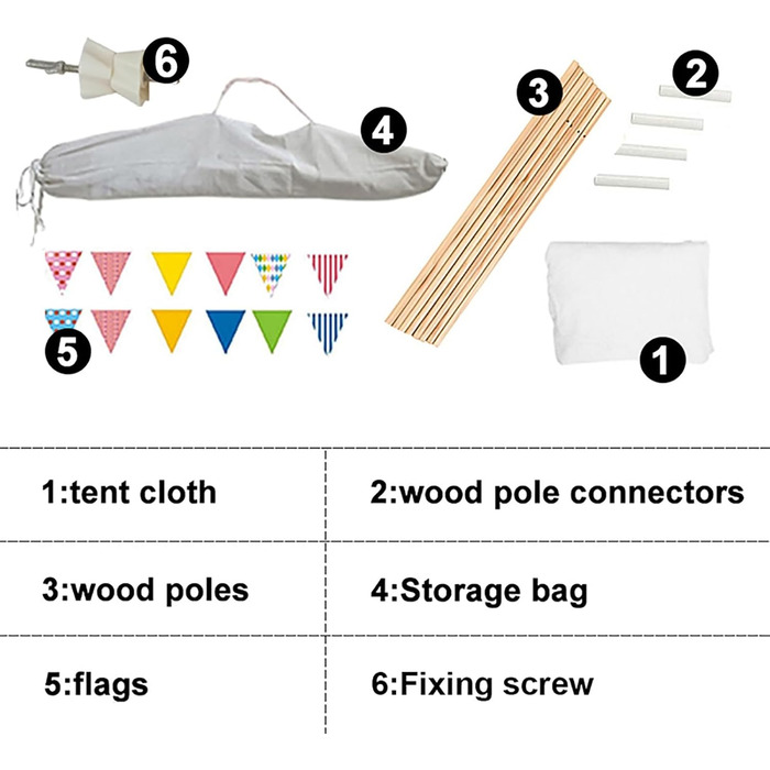 Дитячий намет-типі Kindertipi Dacron 120x120x160 см з вікном, миється, для дитячої кімнати, 4-х стовпчиків, білий