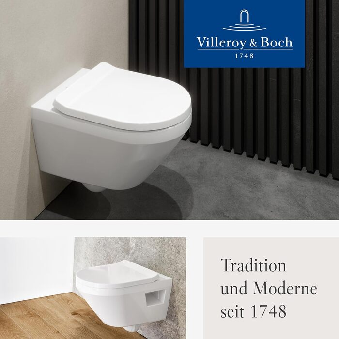 Сидіння для унітаза Villeroy & Boch Architectura D-подібне, біле глянцеве, з мікроліфтом (SoftClose), знімне, термопласт (дуропласт), арт. 98M9C101