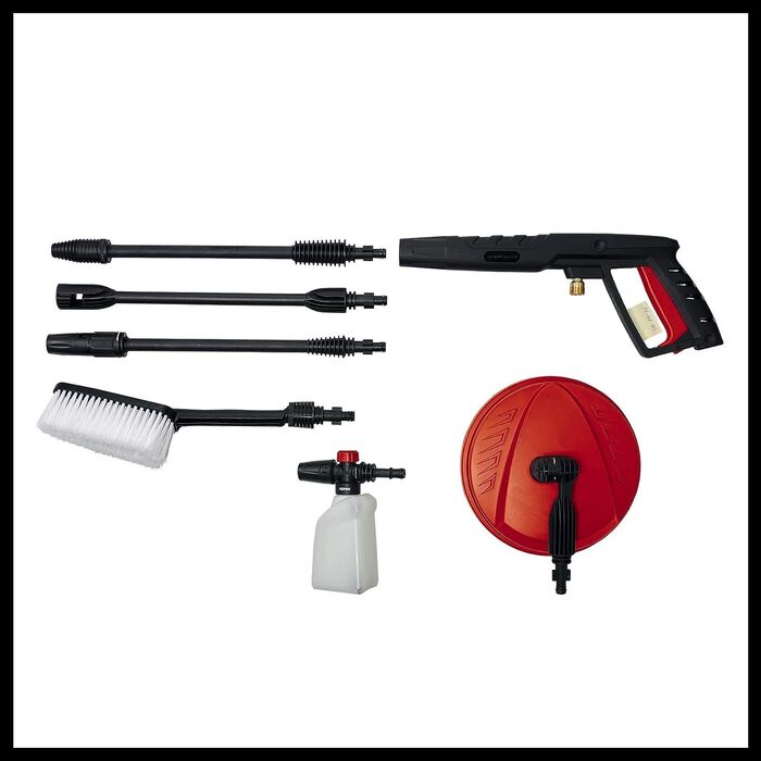 Мийка високого тиску Einhell TE-HP 140 (1900 Вт, 140 бар, модульна система Quick-Couple, шланг, пістолет, ланза, насадки, щітка, контейнер для миючого засобу)