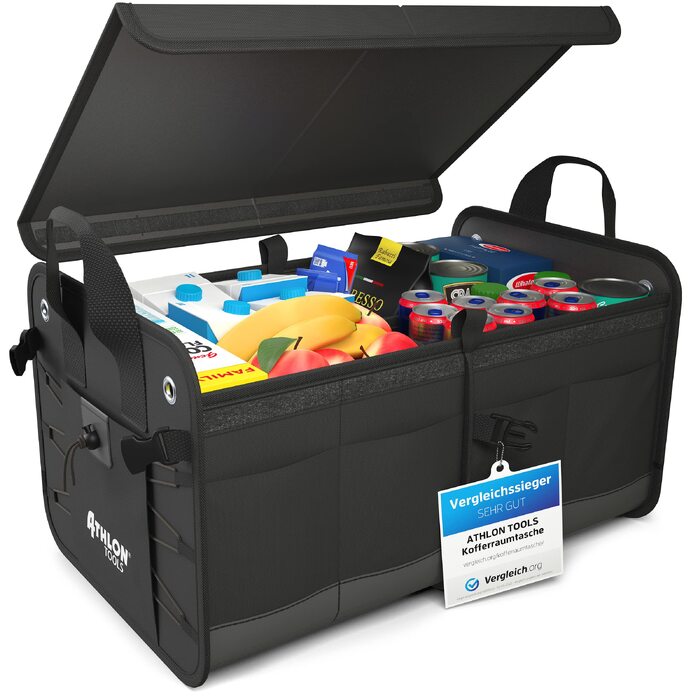 Органайзер у багажник авто ATHLON TOOLS Premium з кришкою, 60 літрів, чорний