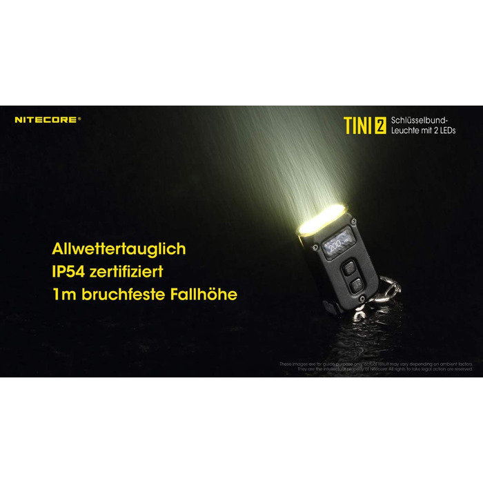 Ліхтар-брелок Nitecore TINI 2, 500 люмен, акумуляторний, чорний