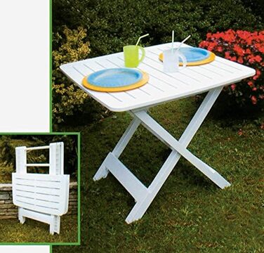 Квадратний складаний кемпінговий стіл Made in Italy, 44x50x44 см, білий