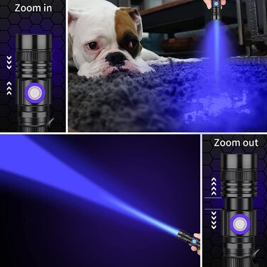 Ультрафіолетовий ліхтар DARKBEAM 365нм, портативний, USB-зарядка, з кліпсою, для виявлення плям тварин, затвердіння смоли