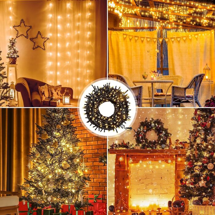 Світлодіодна гірлянда MAGGIFT 40м 400 LED для вулиці та дому, теплий білий колір, IP44 водонепроникна, з пультом керування та таймером, 8 режимів роботи для саду, весілля та Різдва