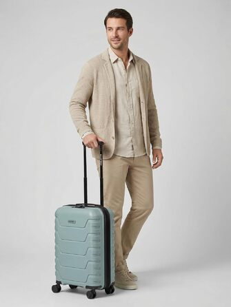 Валіза Smartbox Koffer M розширена 66 см, містка від 71 до 80 л, легкий дорожній тролей на 4 колесах з поліпропілену, TSA замок, м'ятний колір (Edition 01)