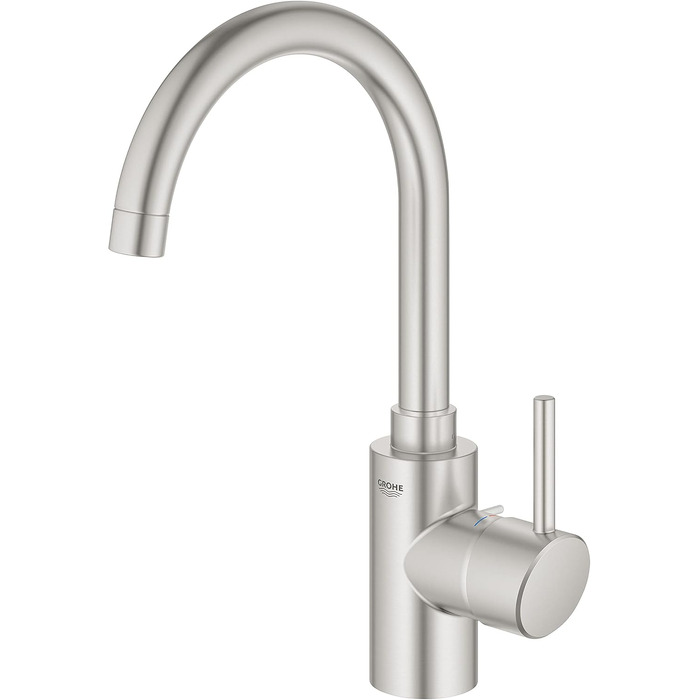 Змішувач кухонний GROHE Concetto Supersteel 32661DC3 нержавіюча сталь: поворотний на 150°, з обмежувачем витрати води, комплект кріплення