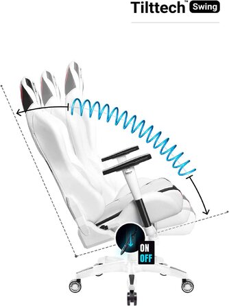 Ігрове крісло Diablo X-Ray King XL, ергономічний офісний стілець для комп'ютера з 4D підлокітниками