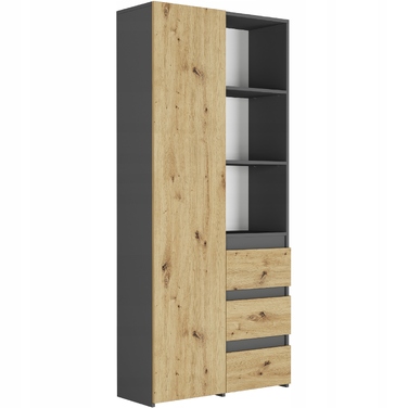 Стелаж Framire 80 x 180 x 30 см, антрацит mix artisan