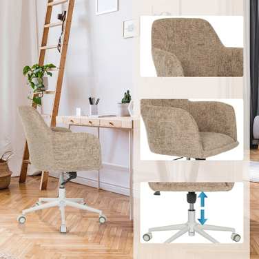 Офісне крісло / поворотне крісло SOLAO HOME Bouclé Тканина бежева hjh LIVING