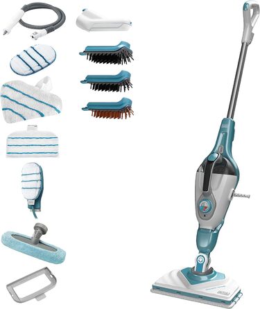 Парова швабра BLACK+DECKER BHSM168DSM-QS 2-в-1, 1600 Вт, Delta-головка, рукавиця SteaMitt, AutoSelect, набір насадок, екологічна ефективна прибирання