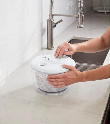 Салатниця-сушарка Cuisinart CTG-00-SAS велика 5л, біла - для миття, віджимання та сушіння салату, фруктів та овочів
