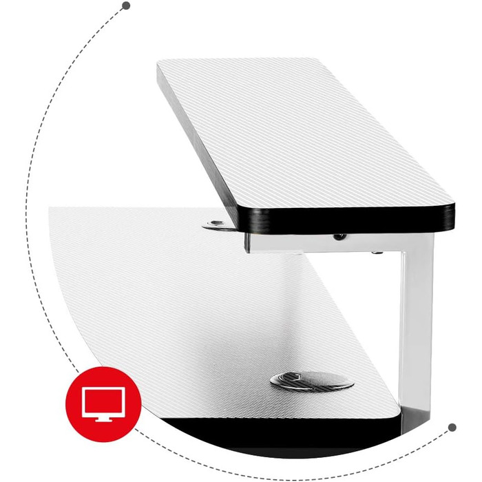 Ігровий стіл Huzaro Hero 5.0 White, 120x60 см, з моніторною підставкою, гачком для навушників, підсклянником, кабель-органайзерами, карбоновою стільницею, білий