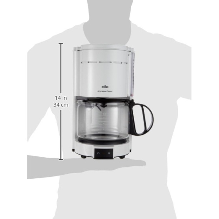 Кавоварка Braun KF 47 WH з фільтром і скляною колбою, OptiBrew, автоматичне вимкнення, біла
