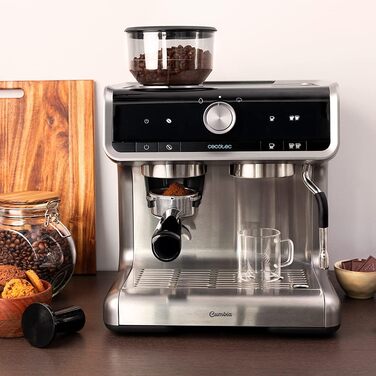 Еспресо-машина Cecotec Cumbia Power 20 Barista Aromax: 2900 Вт, 2 системи нагріву, 20 бар, манометр, подвійний фільтр