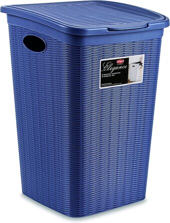 Кошик для білизни Stefanplast Elegance 50 л, морський синій, пластик