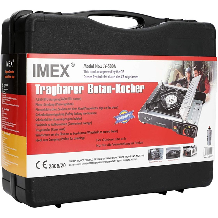 Набір для кемпінгу IMEX Camping GASKOCHER з кейсом та 4 газовими балончиками JY-500A