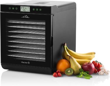 Сушарка для фруктів ETA Vital Air 2 з регулюванням температури 35-70°C, Air Flow, LCD-дисплей, 10 решіток з нержавіючої сталі
