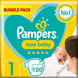 Дитячі підгузки Pampers розмір 1 (2-5 кг), 100 шт (2 упаковки по 50 шт), місячний запас