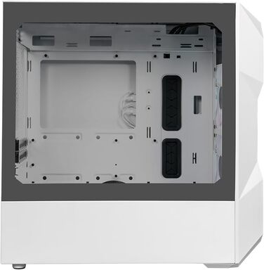 Корпус Cooler Master TD300 Mesh White Mini-Tower для Micro-ATX/Mini-ITX, білий, із сітчастою передньою панеллю для покращеного повітряного потоку, 2 ARGB-вентилятори 120 мм, бічна панель із загартованого скла, знімна верхня кришка, ARGB/PWM-хаб