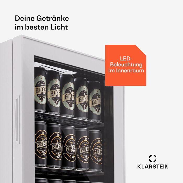 Klarstein Getränkekühlschrank: міні-холодильник для напоїв 74L з кварцовим охолодженням, 3-10°C, для офісу, кемпінгу та відпочинку на природі