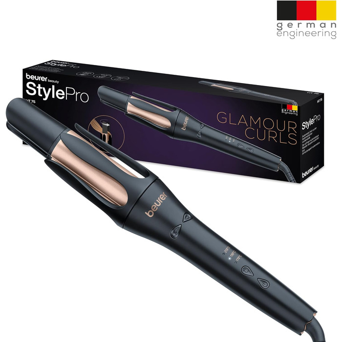 Автоматична плойка Beurer HT 75 з керамікою і турмаліном, 3 температурні режими, 2 напрямки завивки, безпечне укладання, для створення блискучих локонів