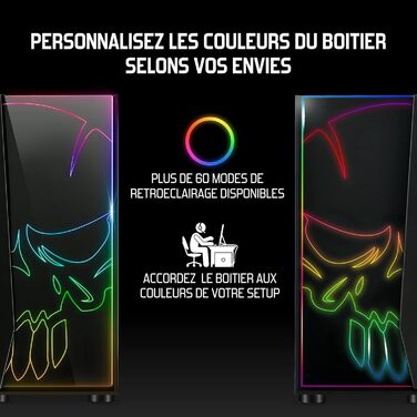 Корпус для ПК SPIRIT OF GAMER Ghost One RGB з гартованим склом, 60 режимів підсвітки, 2 адресовані 120 мм вентилятори, сумісний з Aura/MSI