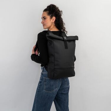 Рюкзак Johnny Urban Harvey Medium чорний, роллтоп 15л, водостійкий, для ноутбука, для міста, унісекс
