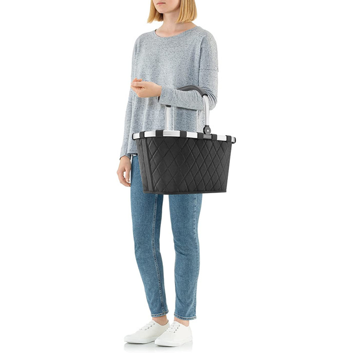 Кошик для покупок reisenthel carrybag Rhombus Black, водовідштовхуючий, місткий, із внутрішньою кишенею, міцний, елегантний дизайн